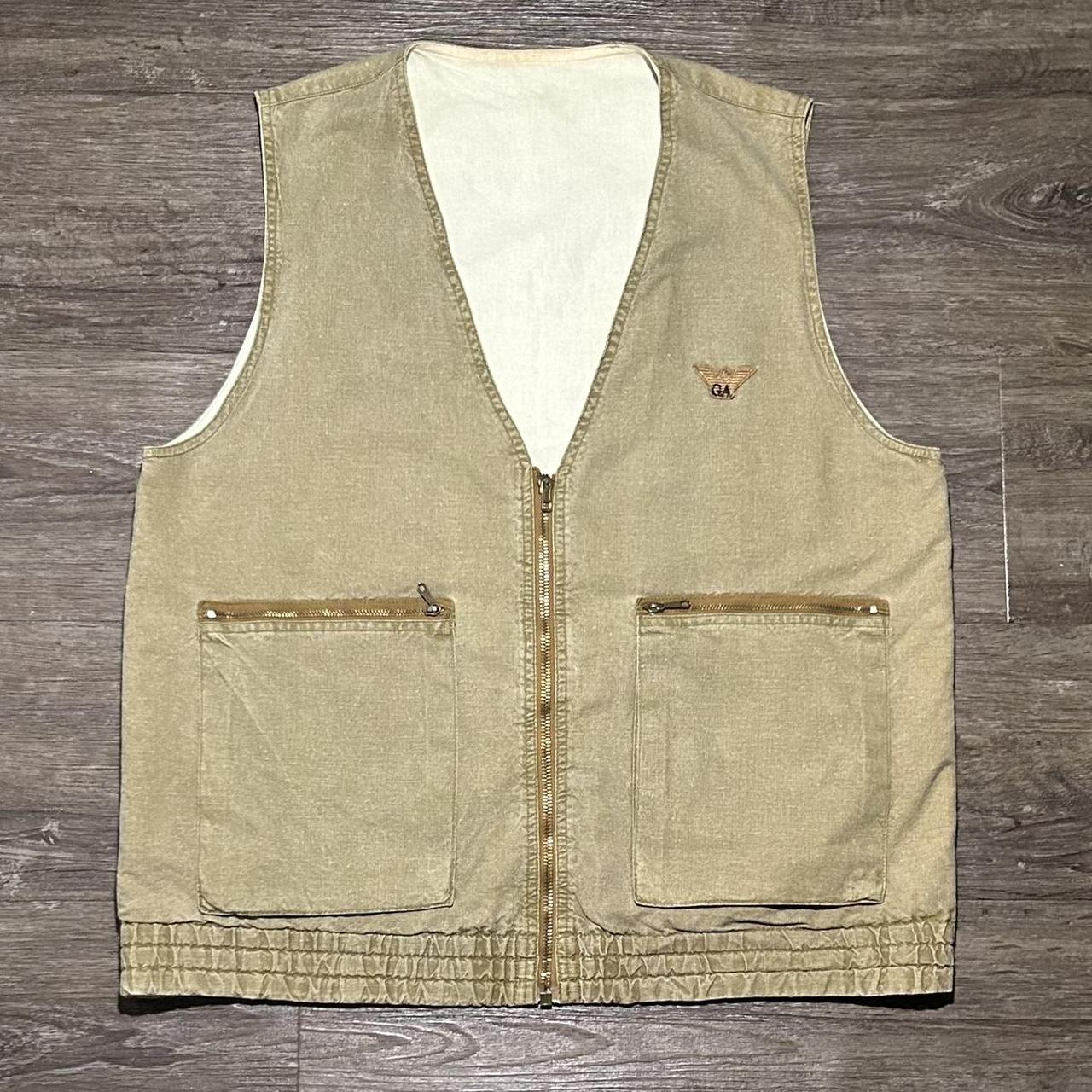 1980s Giorgio Armani Gilet Vest Khaki M