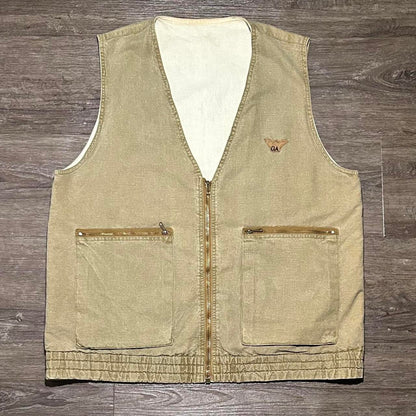 1980s Giorgio Armani Gilet Vest Khaki M