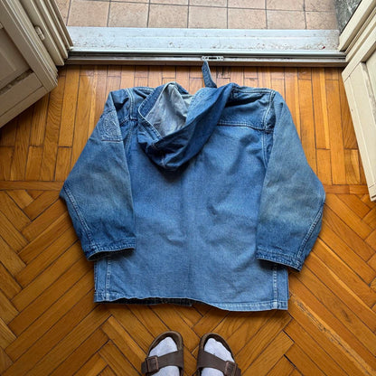 1990s Valentino Denim Duffle Coat XL