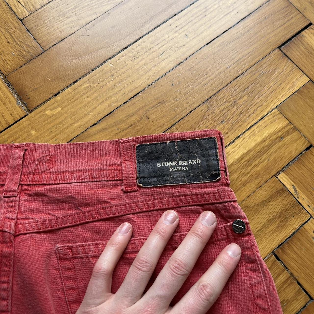 1990s Stone Island Marina Trousers Red 32W 28L