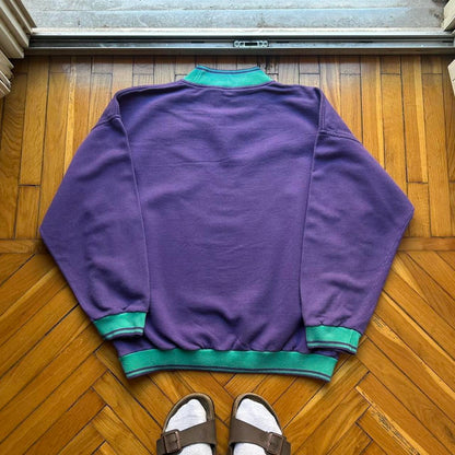 1990s Valentino Beachwear Sweatshirt Purple XL