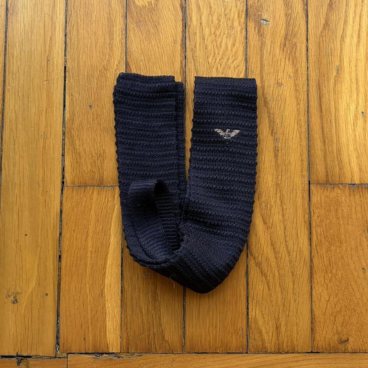 1980s Giorgio Armani Knitted Tie Navy OS