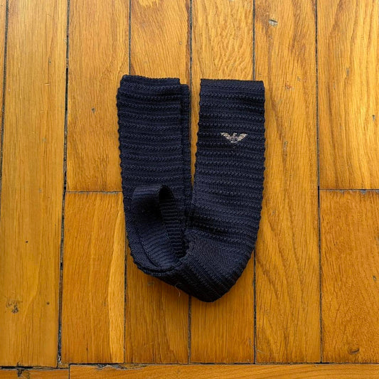 1980s Giorgio Armani Knitted Tie Navy OS