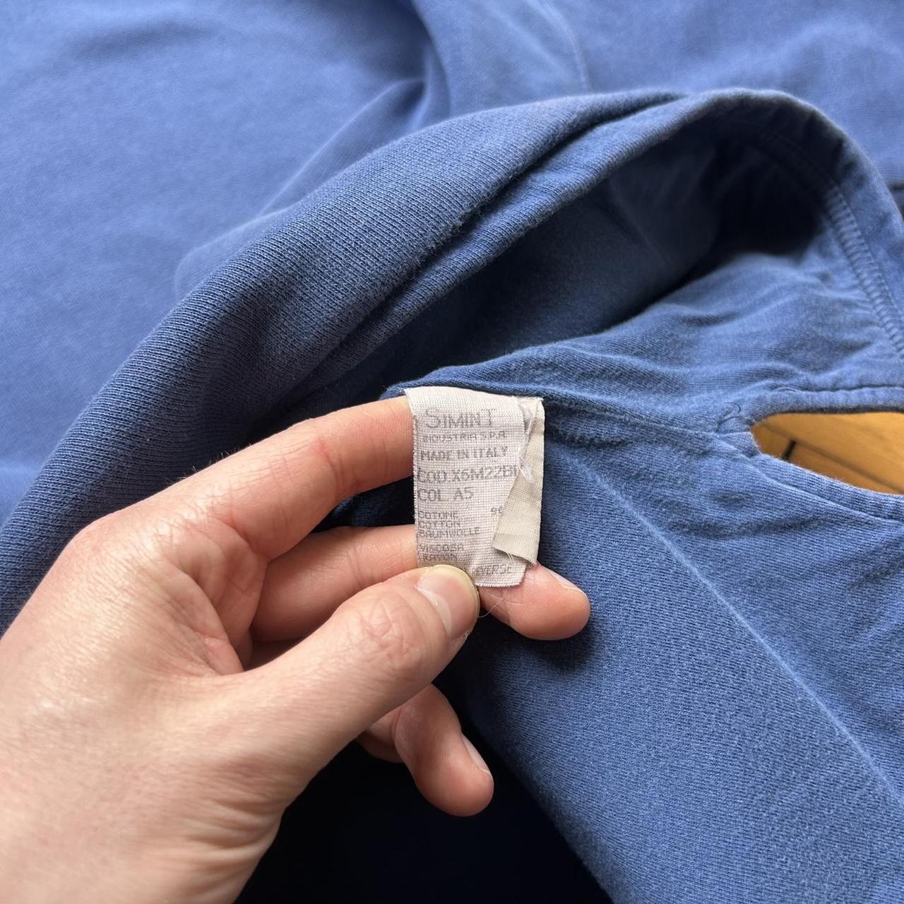 1990s Armani Jeans Stonewashed Hoodie Blue XL