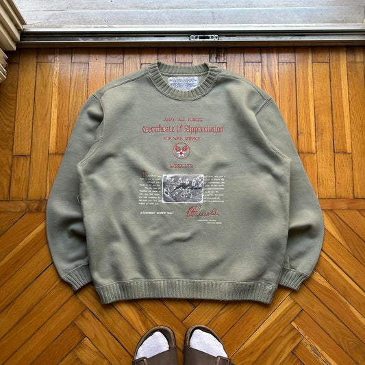 1990 Avirex Graphic Sweatshirt Green M