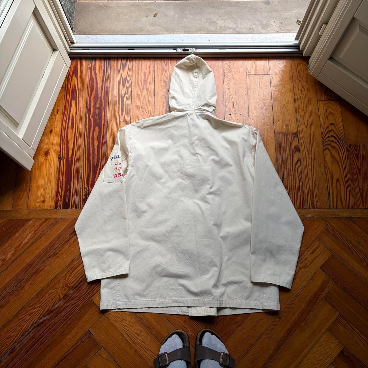 1990s Ralph Lauren Duffle Coat Cream L