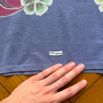1980s CP Company Floral Polo Shirt L