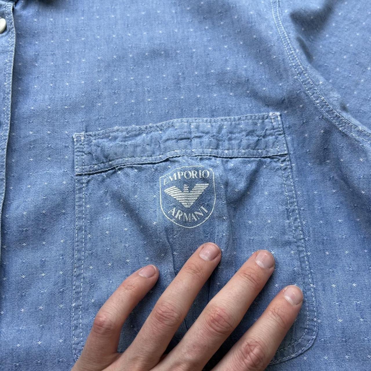 1980s Emporio Armani Denim Shirt Blue L