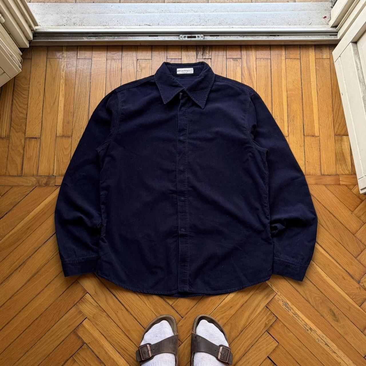 2000s Emporio Armani Corduroy Shirt Navy M