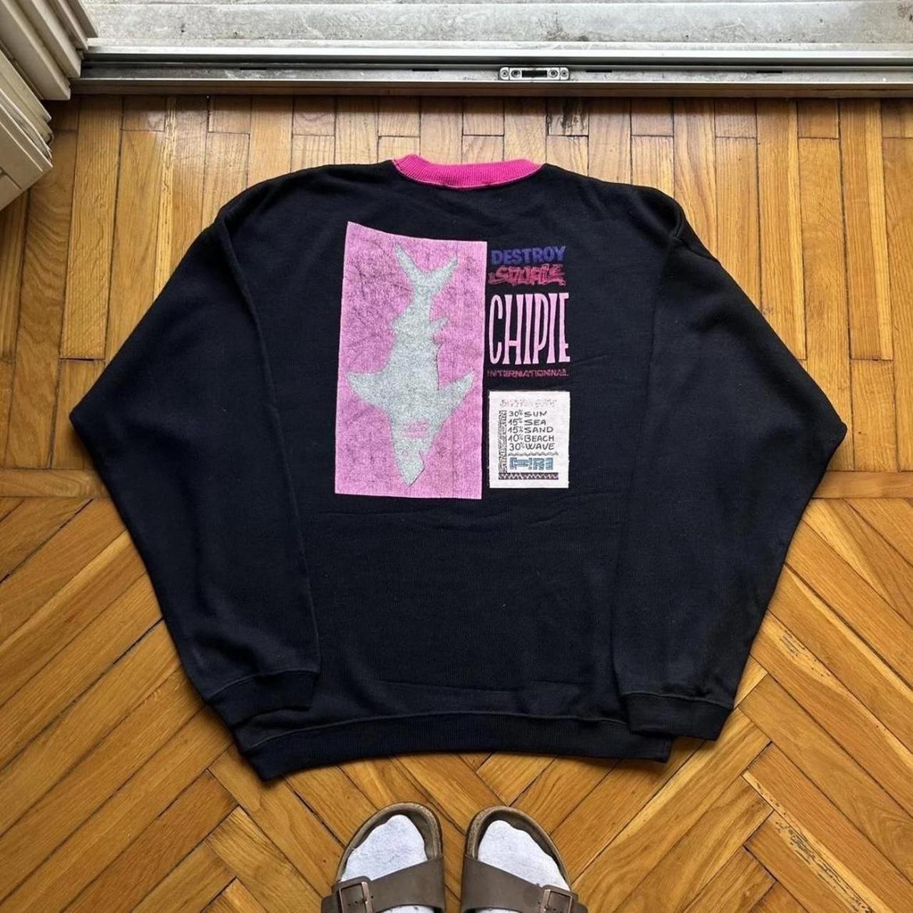 1990s Chipie Graphic Knitted Jumper Black L