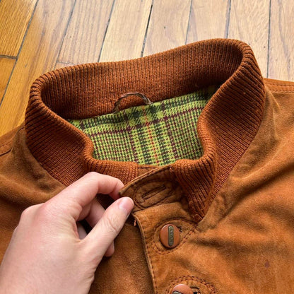 1990s Hugo Boss Suede Leather Jacket XL