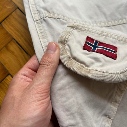 2000s Napapijri Cargo Trousers Beige 36W 34L
