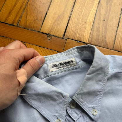 1980s Giorgio Armani Linen Shirt L