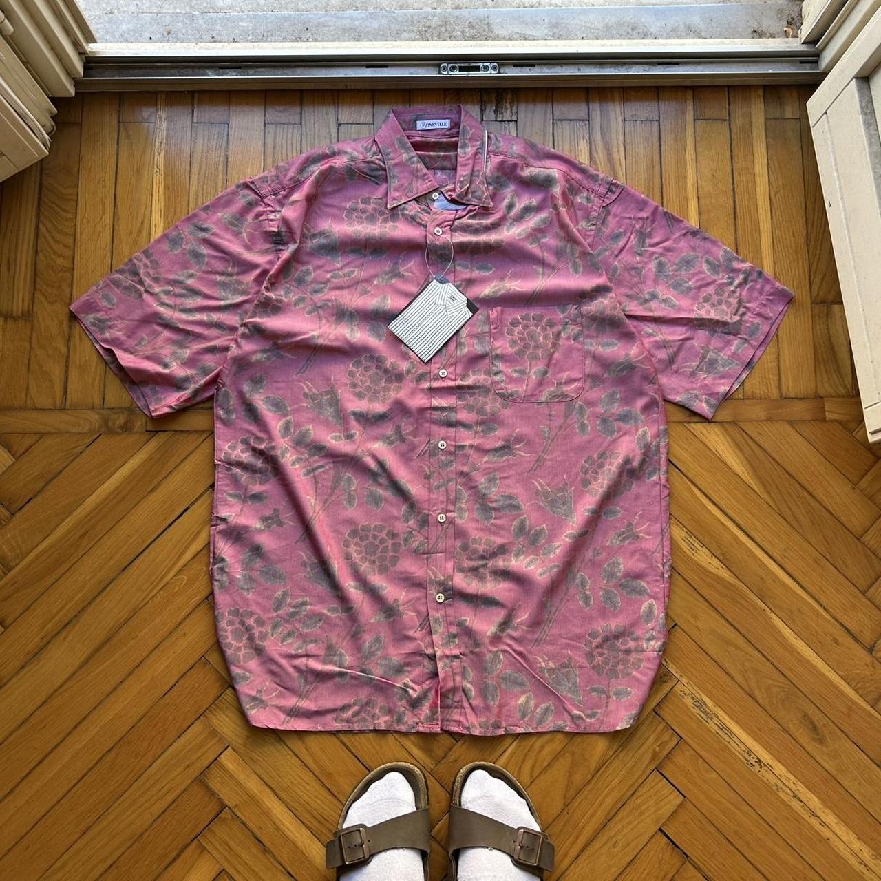 1980s BNWT Boneville Floral Shirt Pink L