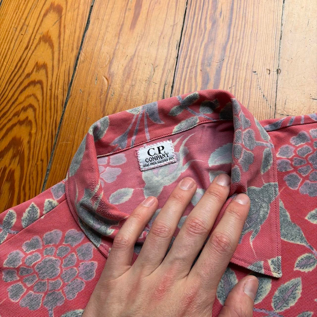 1980s CP Company Floral Polo Shirt L