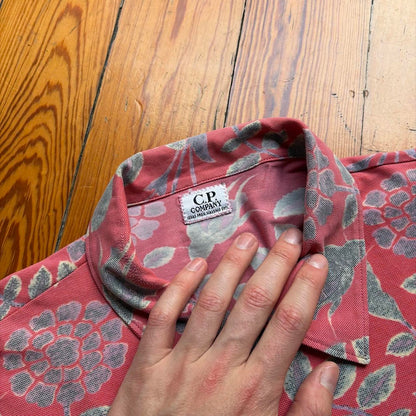 1980s CP Company Floral Polo Shirt L