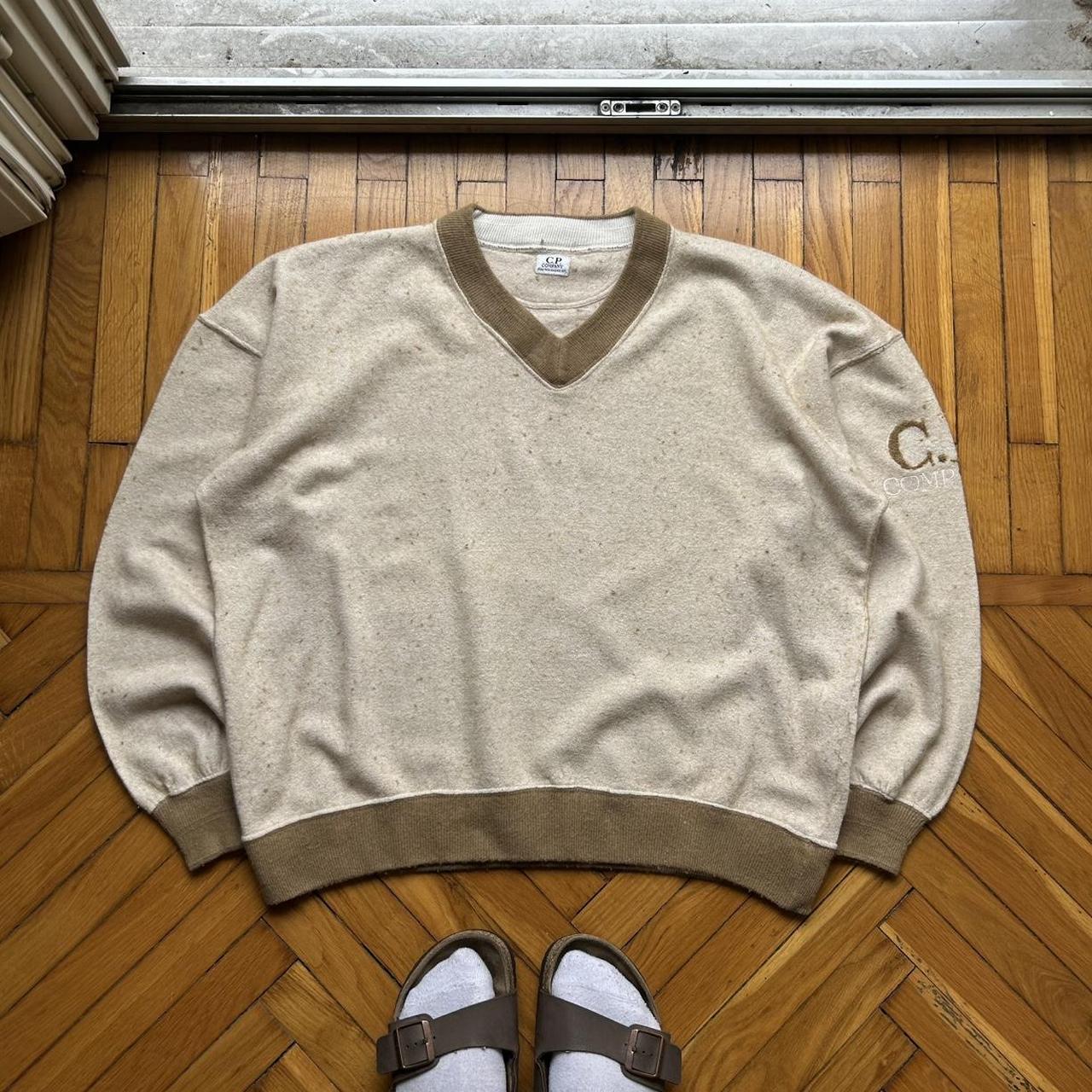 1980s CP Company V Neck Knitted Jumper L