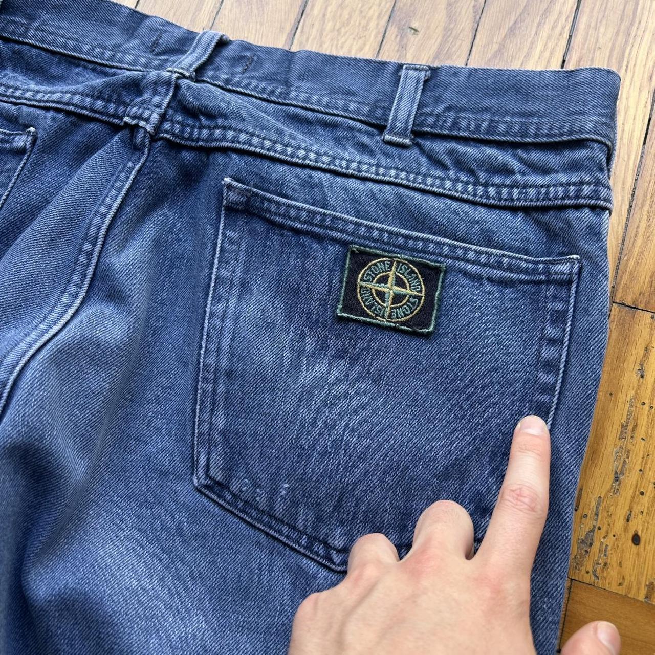1990s Stone Island Patch Jeans Blue 36W 28L