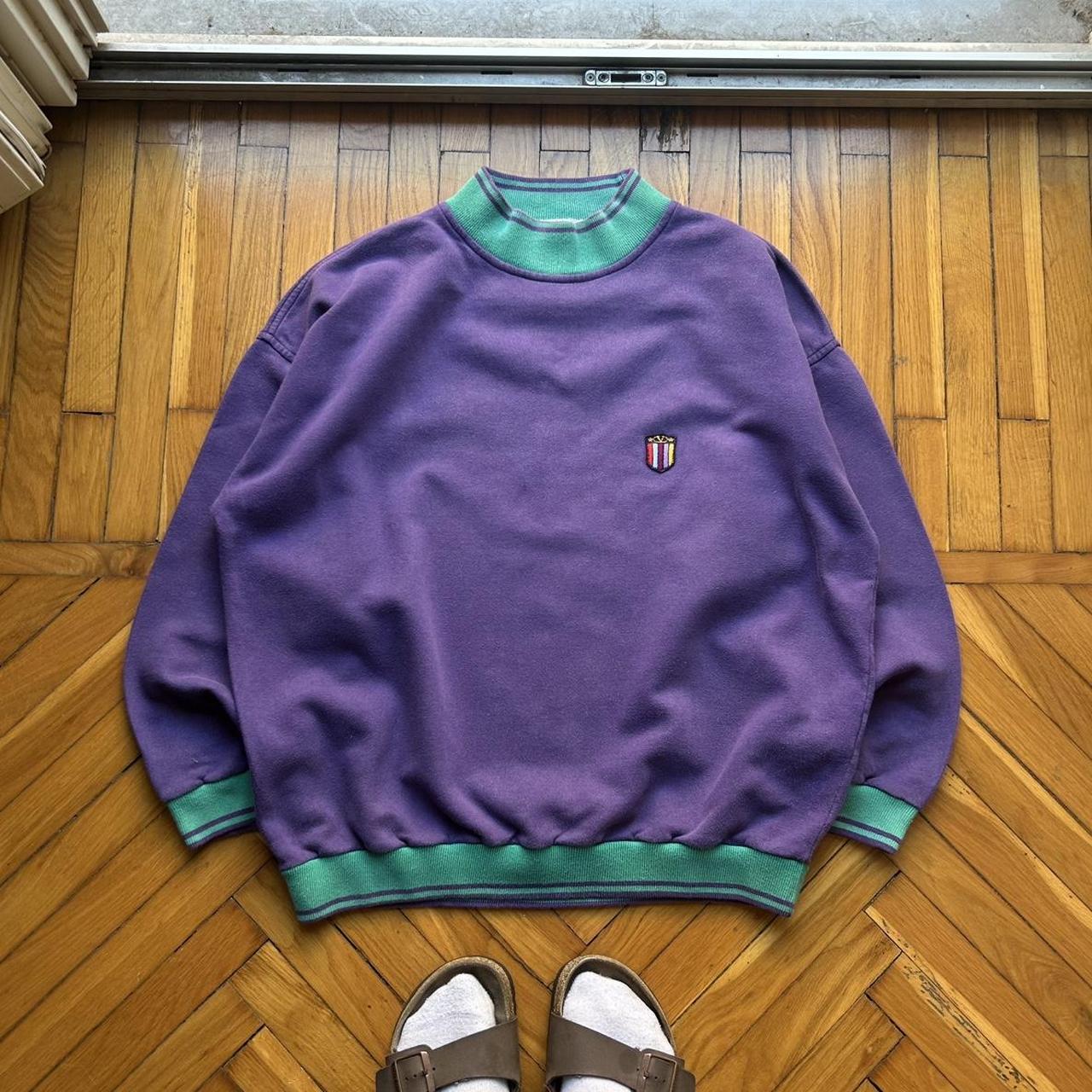 1990s Valentino Beachwear Sweatshirt Purple XL