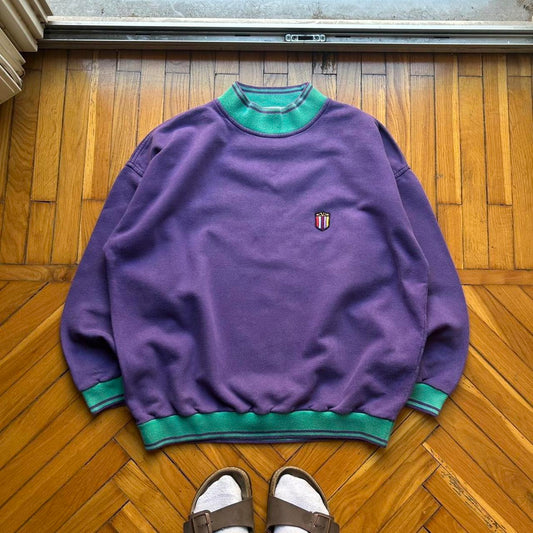 1990s Valentino Beachwear Sweatshirt Purple XL