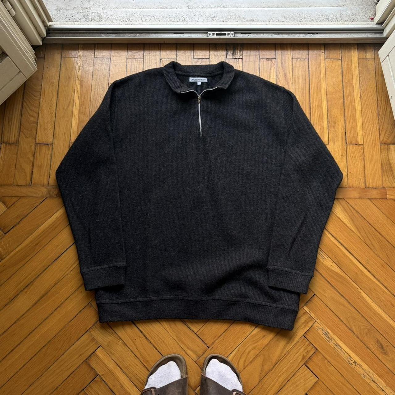 1990s Emporio Armani Q Zip Knitted Jumper L