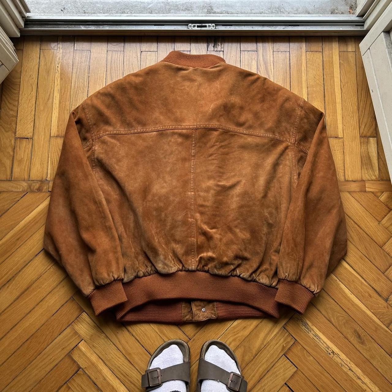 1990s Hugo Boss Suede Leather Jacket XL