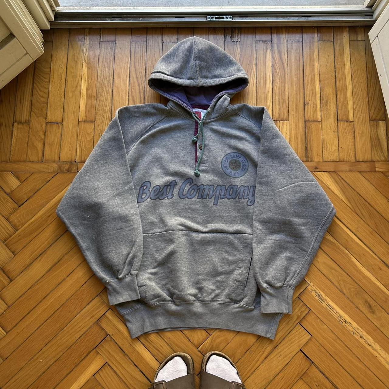 1990s Best Company Hoodie Grey L