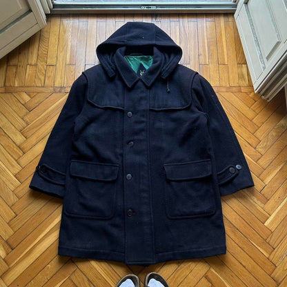 1980s Yves Saint Laurent Trench Coat Navy XXL