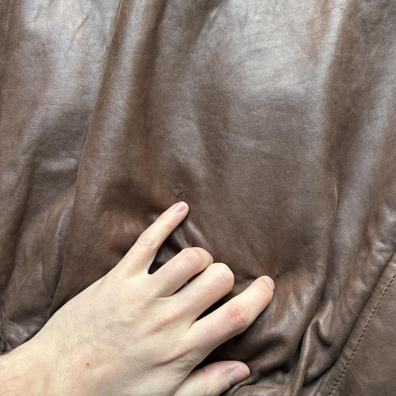 1990s Chevignon Leather Jacket Brown XXL