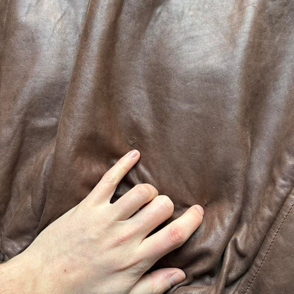 1990s Chevignon Leather Jacket Brown XXL