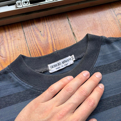 1980s Giorgio Armani Striped T Shirt XL