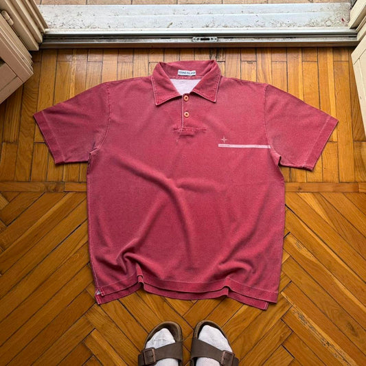 S/S 1999 Stone Island Polo Shirt Red XL