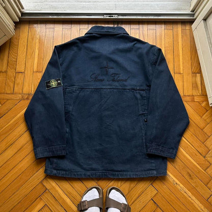 1987 Stone Island Script Carpenter Jacket Navy XL