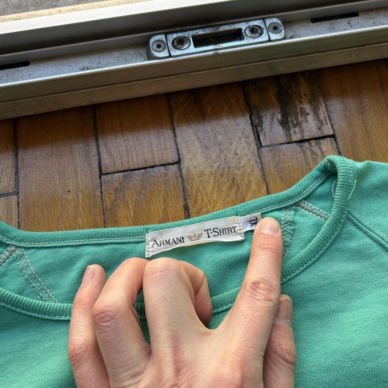 1980s Armani LS T Shirt Green M