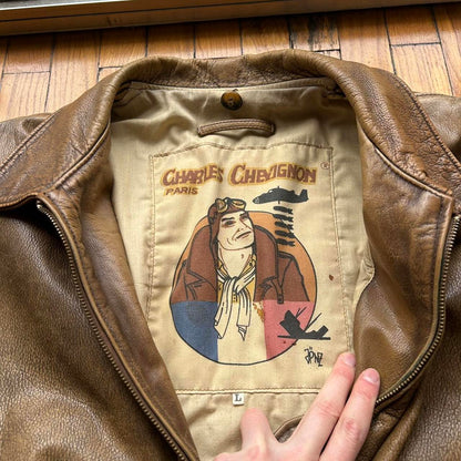 1990s Charles Chevignon Leather Jacket L