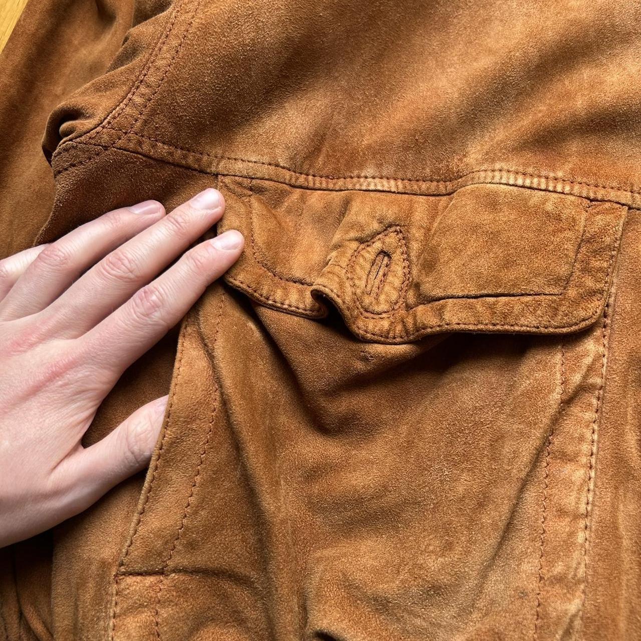 1990s Hugo Boss Suede Leather Jacket XL