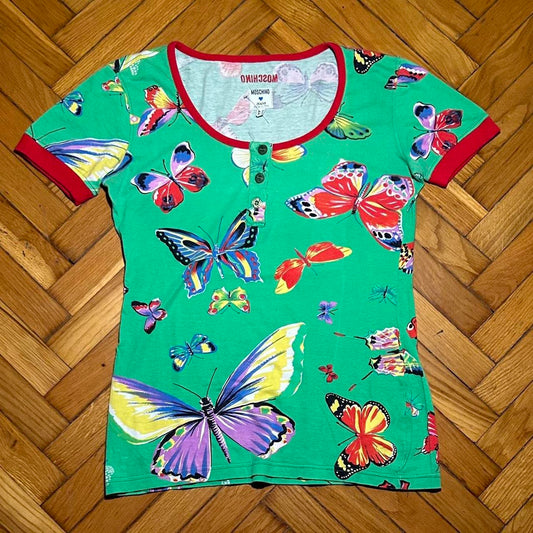 1990s Moschino Butterfly T Shirt Women's S