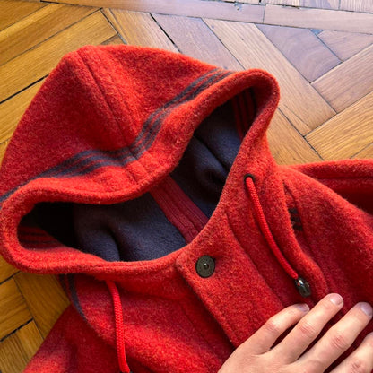 1980s Stone Island Montgomery Duffle Coat Red M