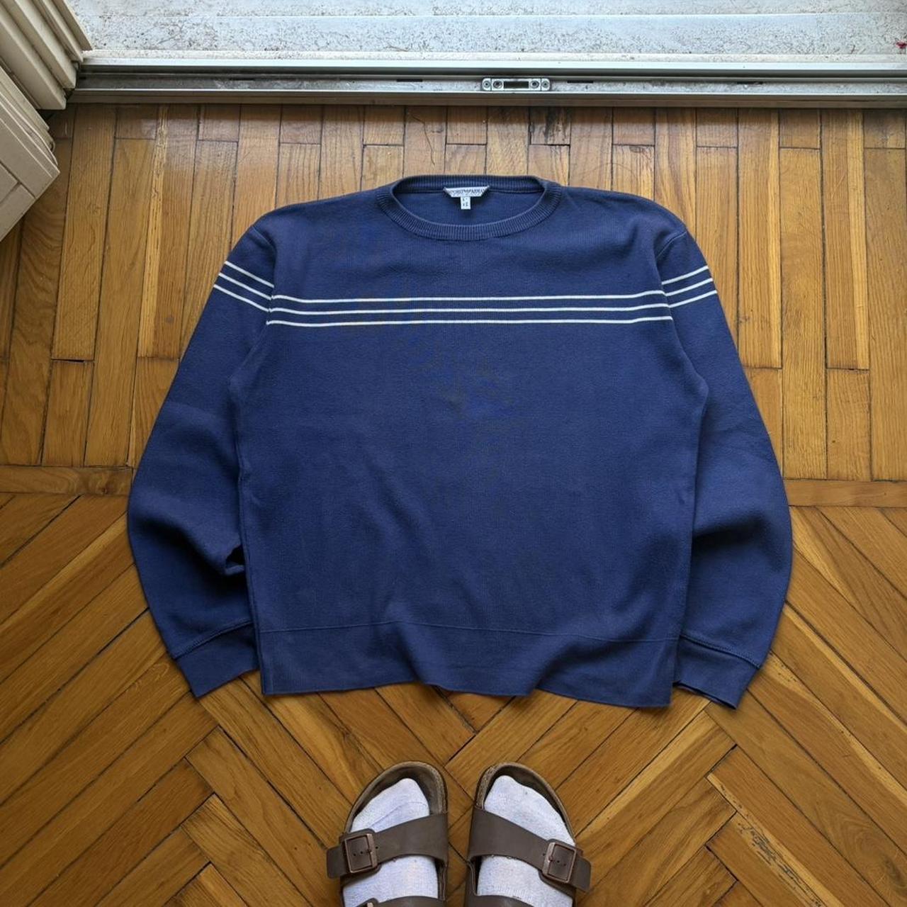 1990s Emporio Armani Knitted Jumper Blue M