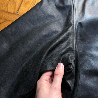 1990s Armani Jeans Leather Coat XL