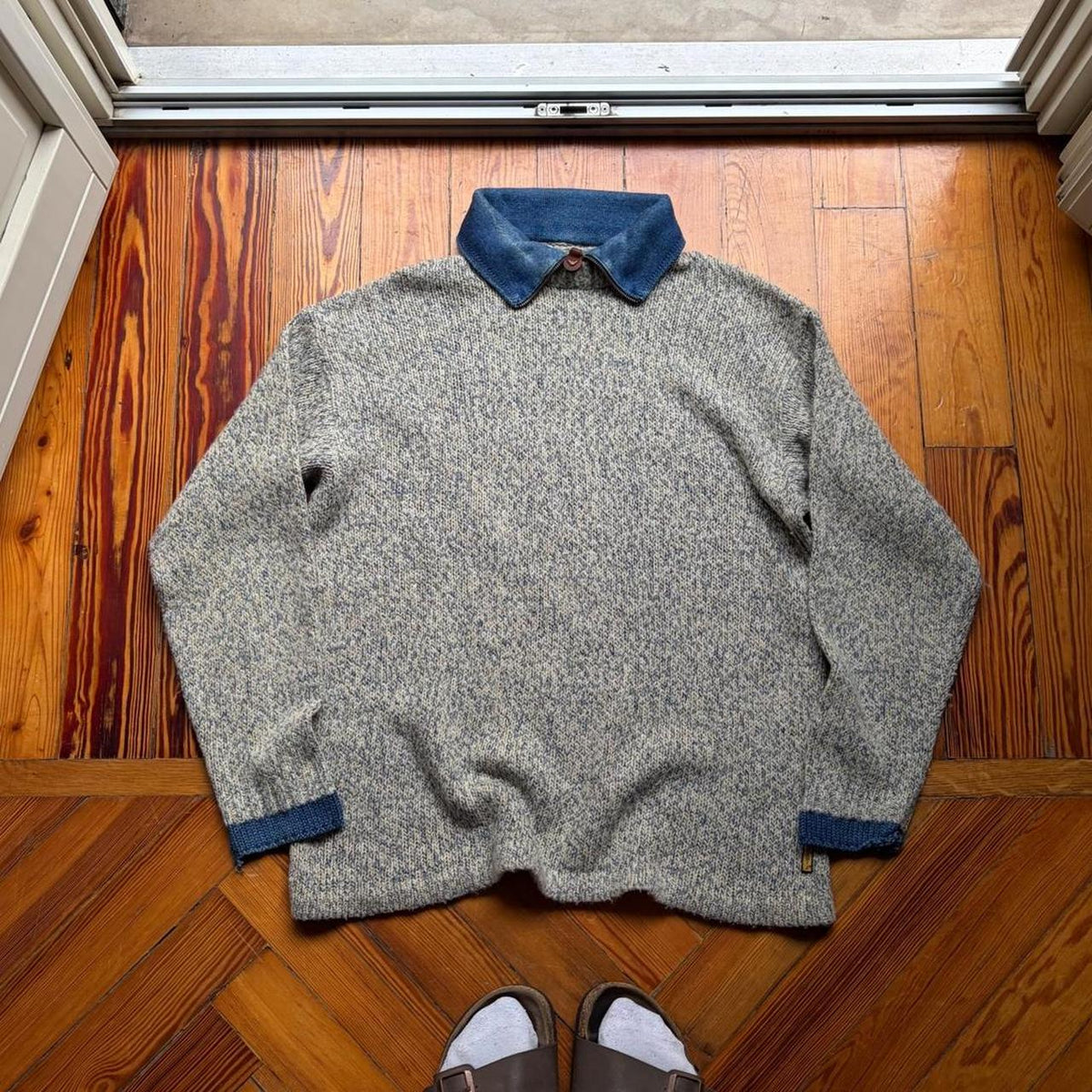 1990s Armani Jeans Knitted Jumper Grey L