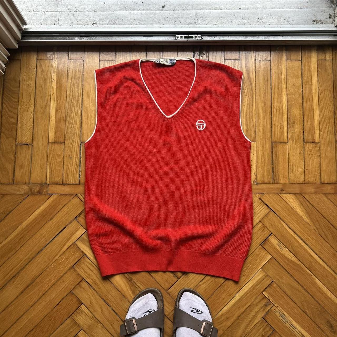 1980s Sergio Tacchini Knitted Vest Red S