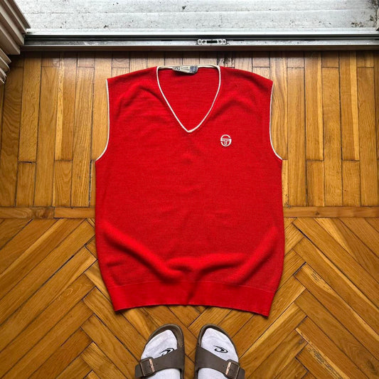 1980s Sergio Tacchini Knitted Vest Red S