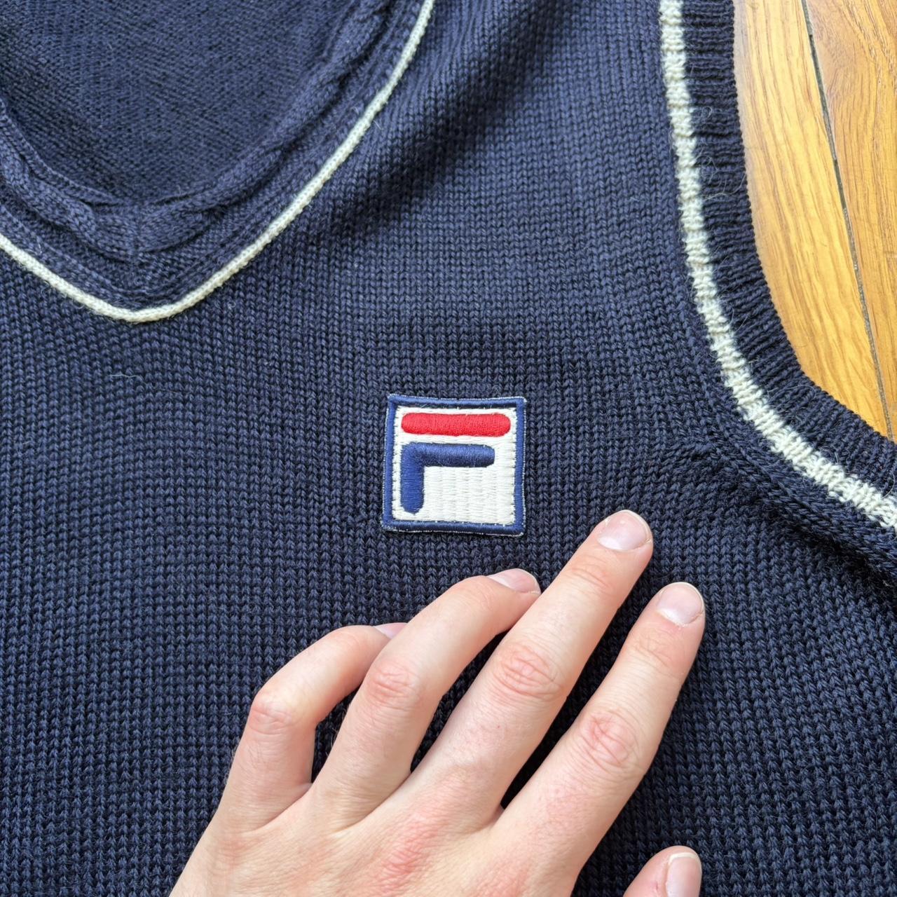 1980s Fila Knitted Vest Navy XS