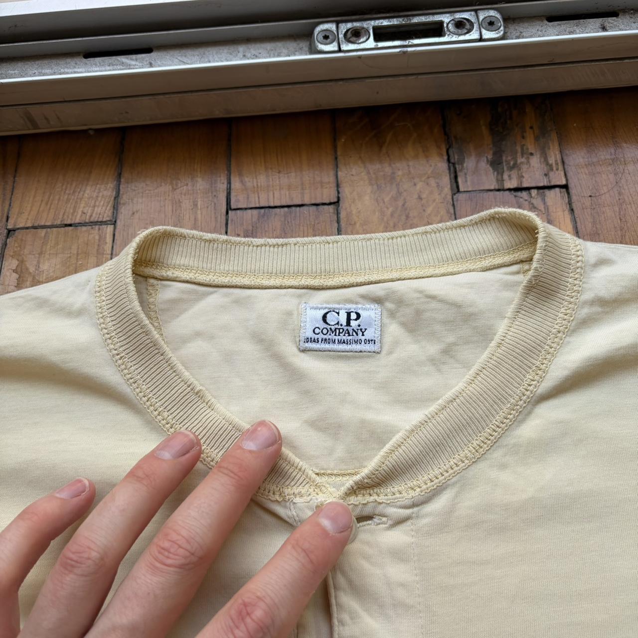1980s CP Company LS Henley T Shirt Cream L