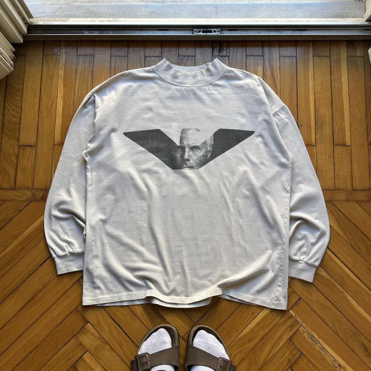 1980s Emporio Armani LS Graphic T Shirt Beige L