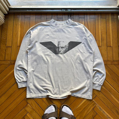 1980s Emporio Armani LS Graphic T Shirt Beige L