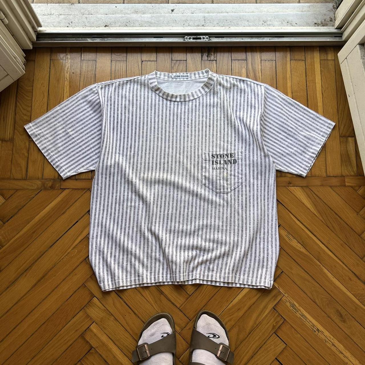 1984 Stone Island Marina Striped T Shirt XL