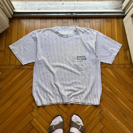 1984 Stone Island Marina Striped T Shirt XL