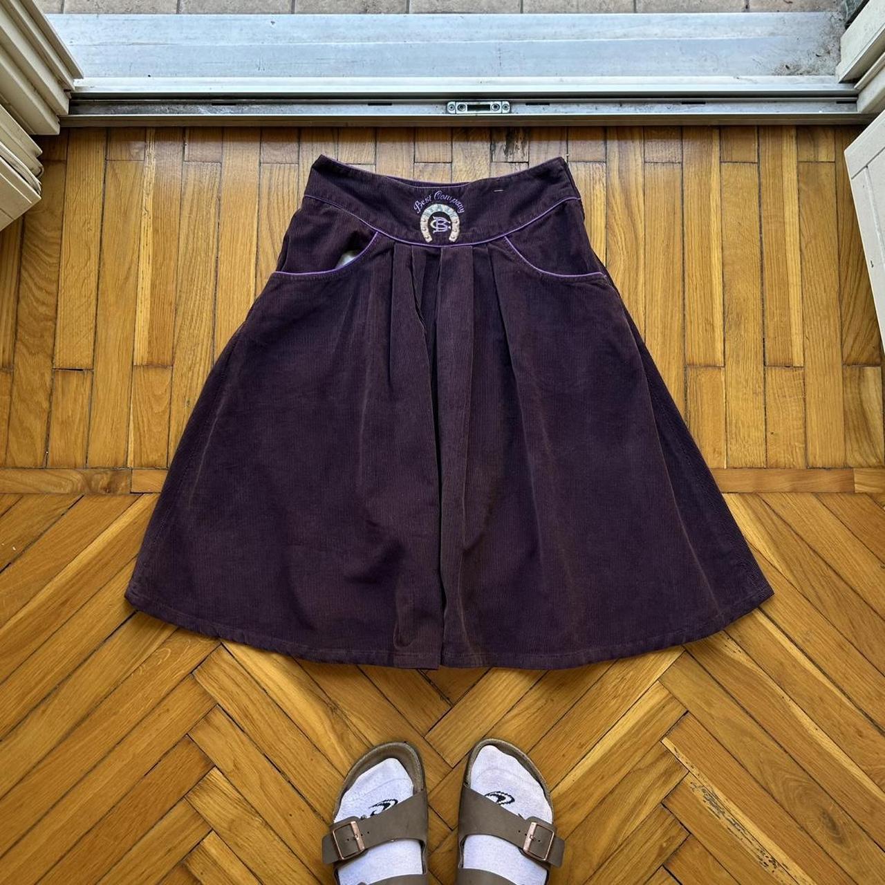 1980s Best Company Corduroy Skirt Purple Women's 26W